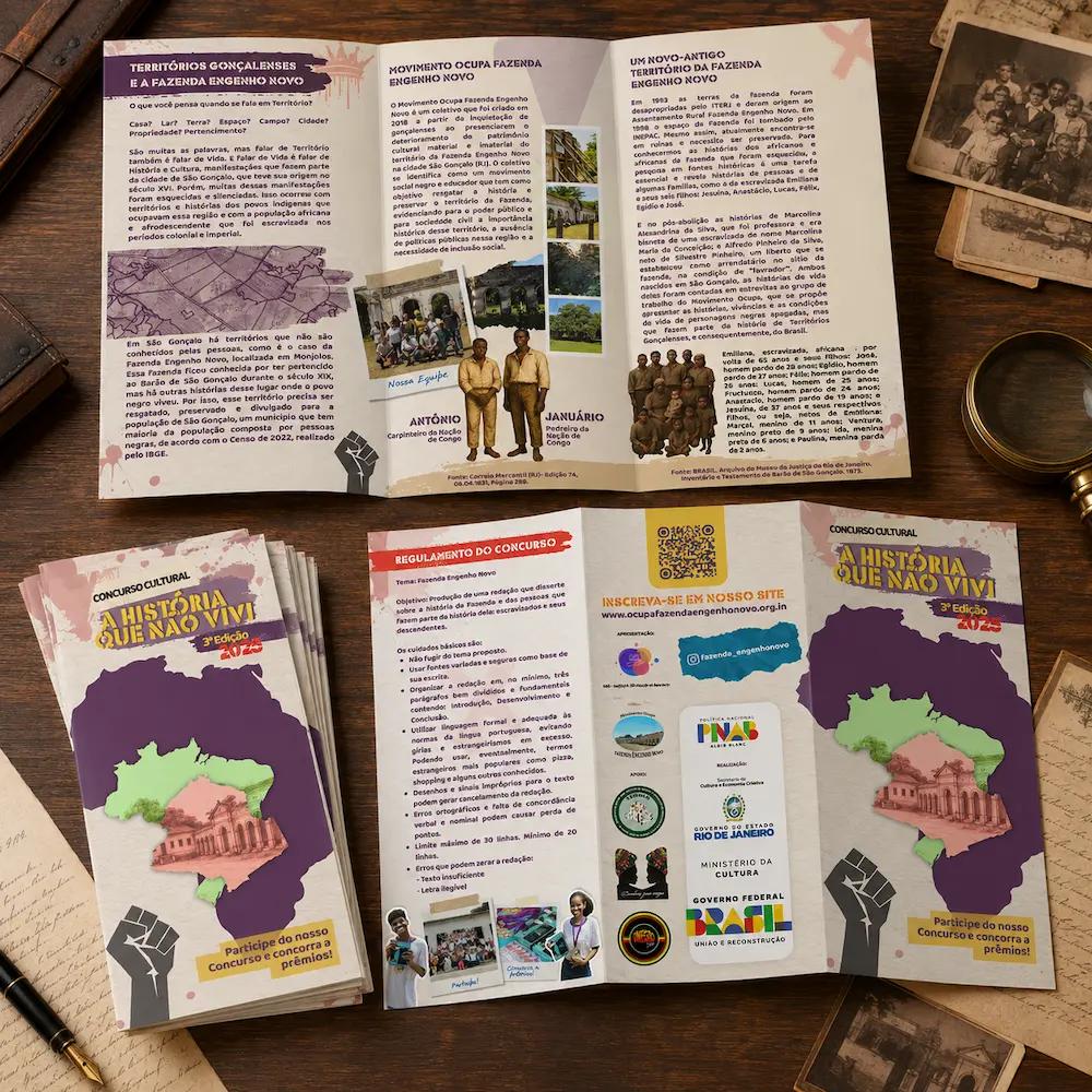 Folder informativo do Concurso Cultural A História Que Não Vivi